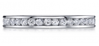 18k White Gold Channel Set Eternity Band 30r Diamonds = 0.90ct