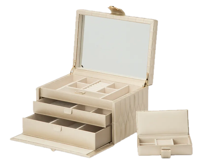 Caroline Medium Jewelry Case -Champagne