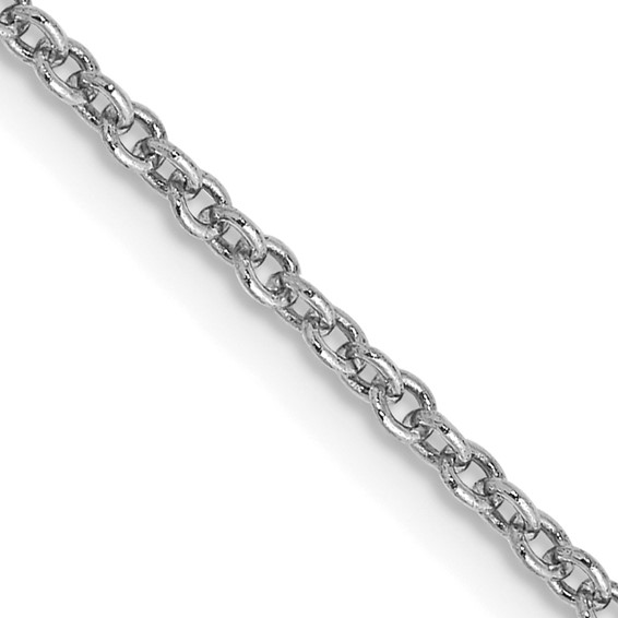 14k White Gold Round Open Link 1.6m Chain 18"