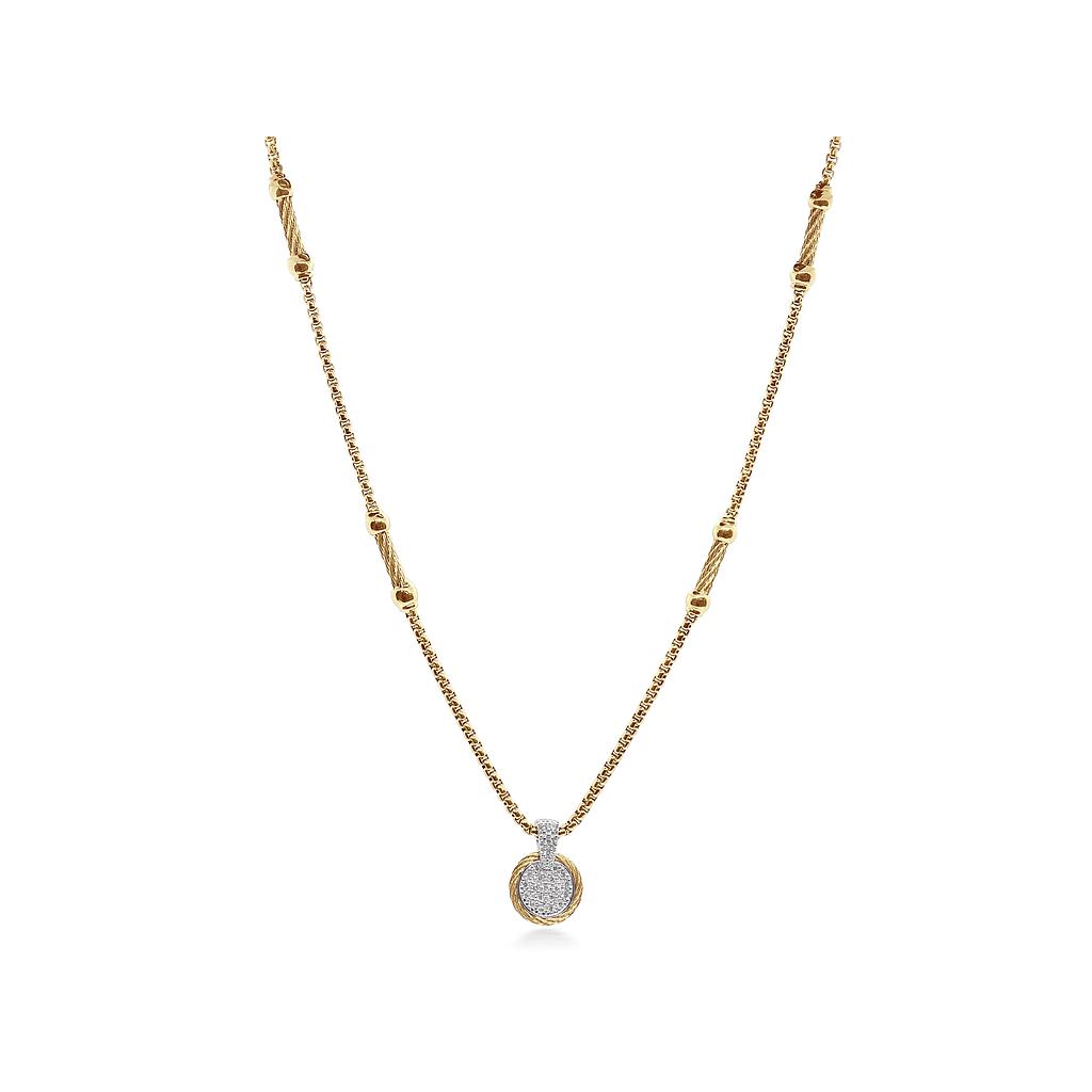 Yellow Chain Expressions Scattered Necklace With 14k White Gold & Diamonds