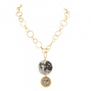 Moon & Sun Double Disc Necklace With O Chain