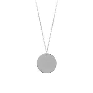 14k 13mm Round Engravable Disc Adjustable Necklace