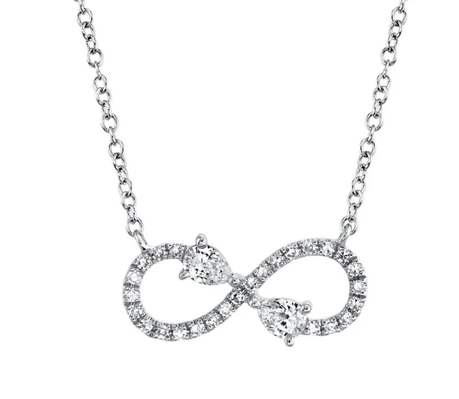 14k Diamond Infinity Necklace