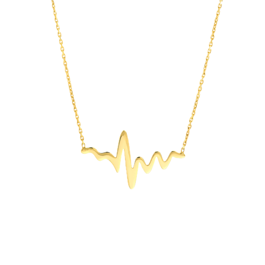 14k Heartbeat Adj Necklace 18in