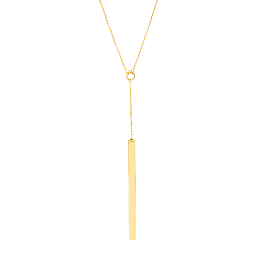 14k Rose Gold Bar Y Necklace