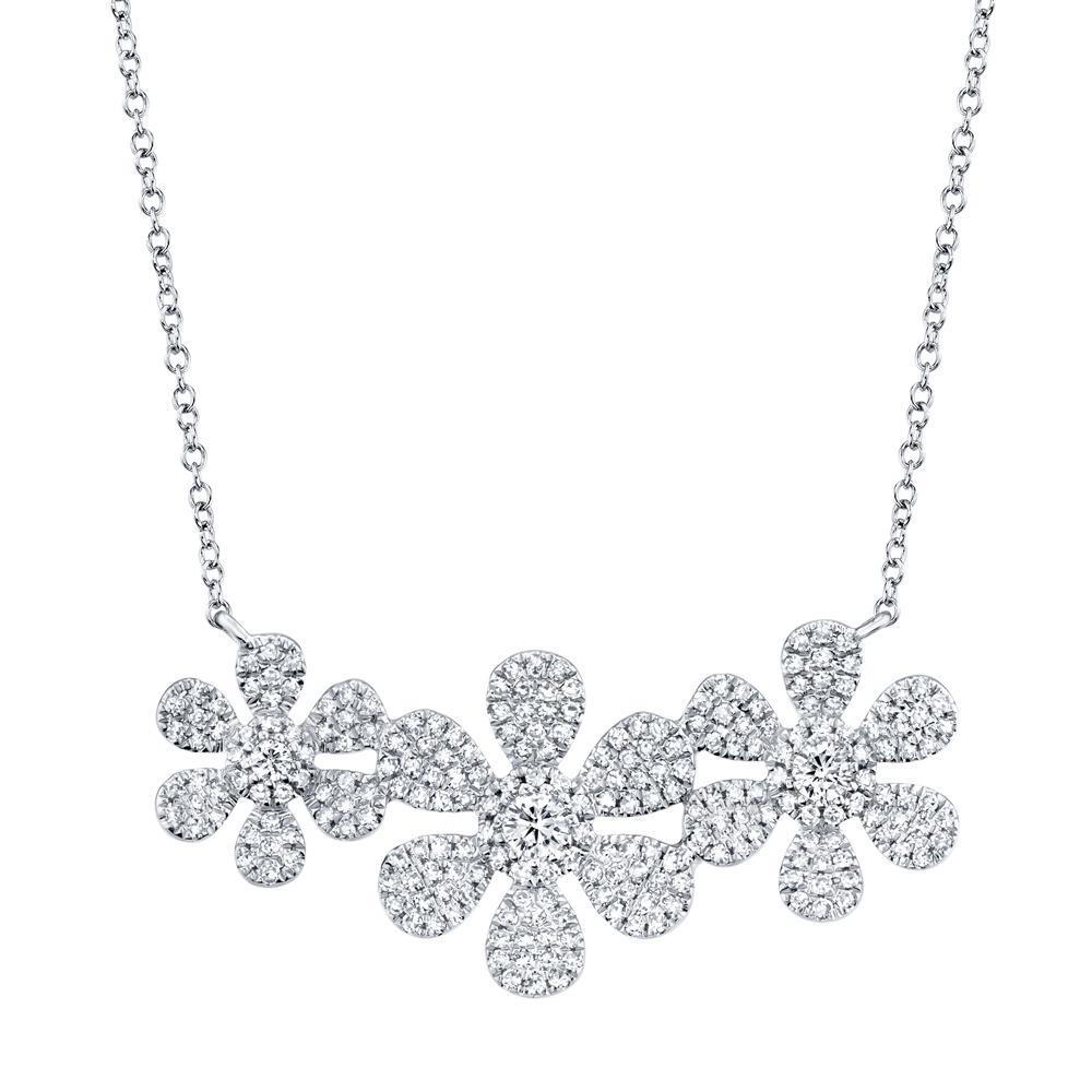 14k Triple Flower Necklace