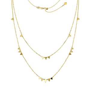 14k Triple Triangle Layered Duet Plus Necklace