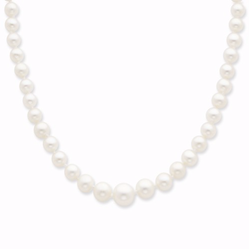 18" 14k 4-8mm White Freshwater Cultured Pearl Graduated Necklace