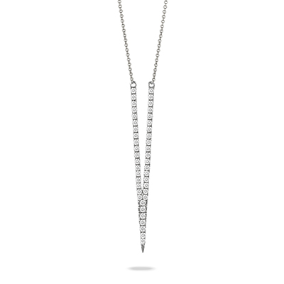 18k White Gold Deep V Neckalce