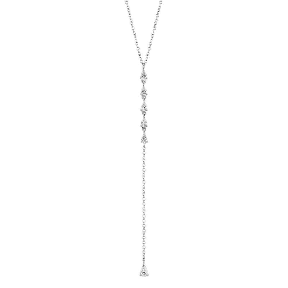 Diamond Pear Lariat Necklace