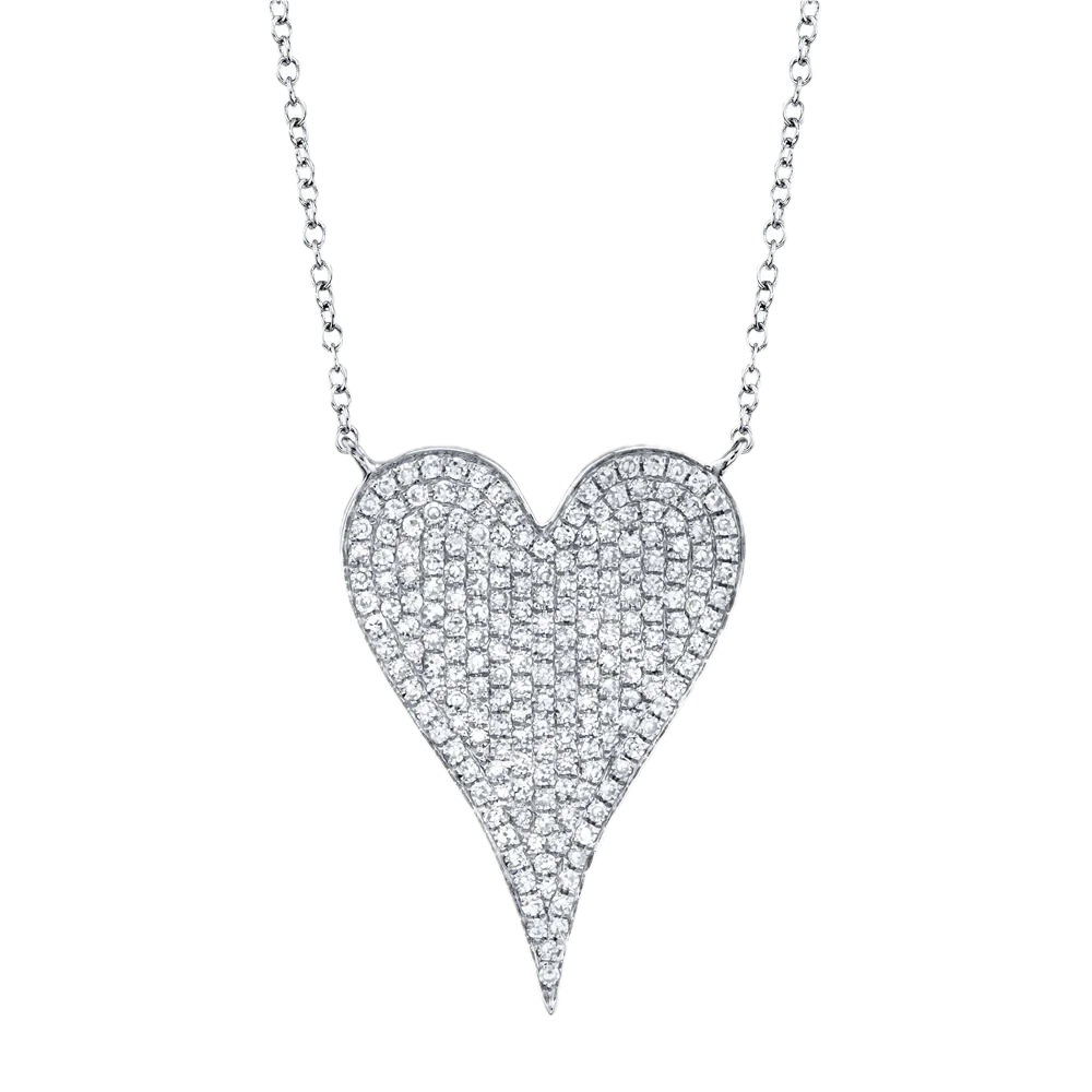Medium Diamond Pave Heart Necklace