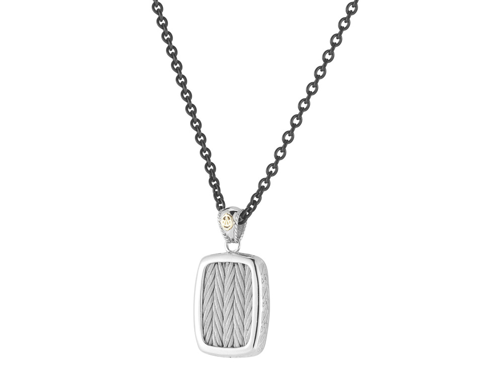 Men Necklace 18kt/Ss W/Ss Cable 22 In