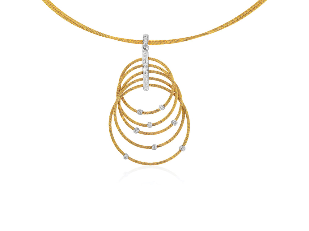 Necklace 18k White Gold & Ss & Yellow Cable