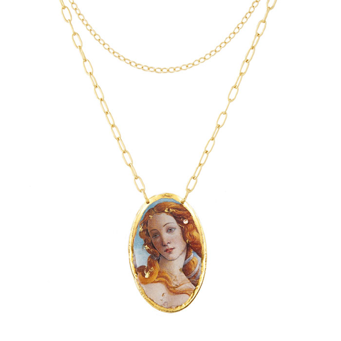 Botticelli Venus Large Oval Pendant