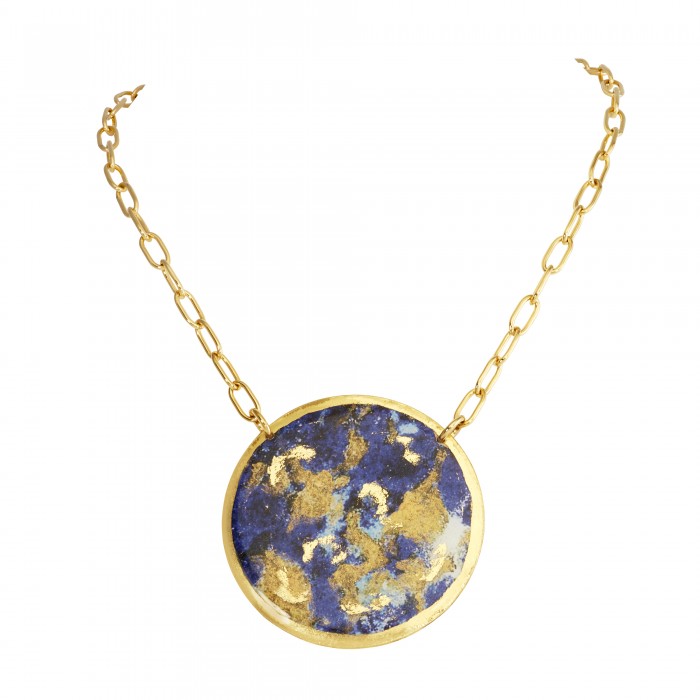 Malachite-Lapis Double Sided Pendant