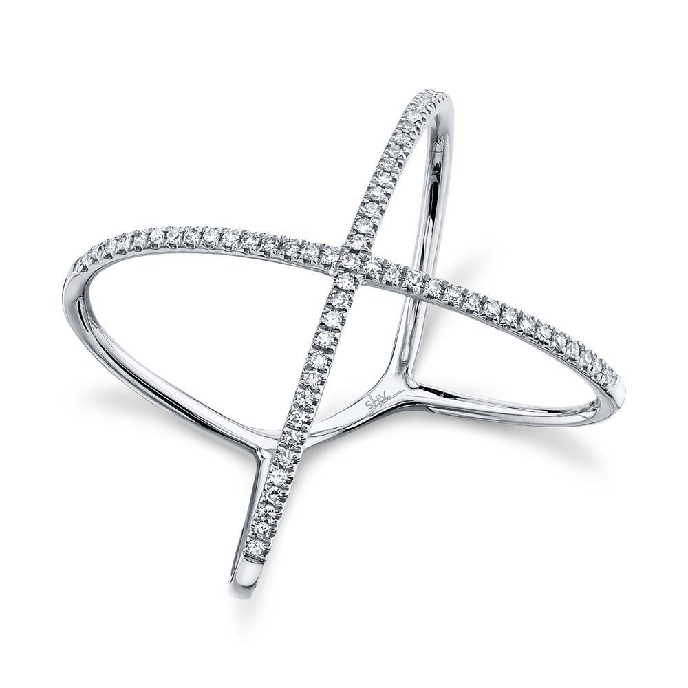 14k Diamond "X" Ring