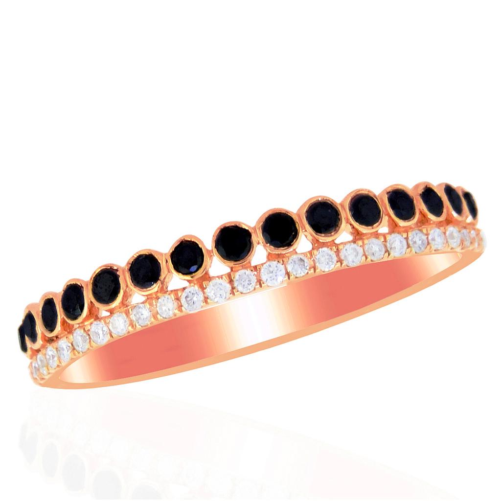 14k Rose Gold Diamond & Brown Diamond Ring