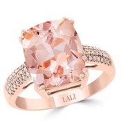 14k Rose Gold Morganite & Diamond Ring