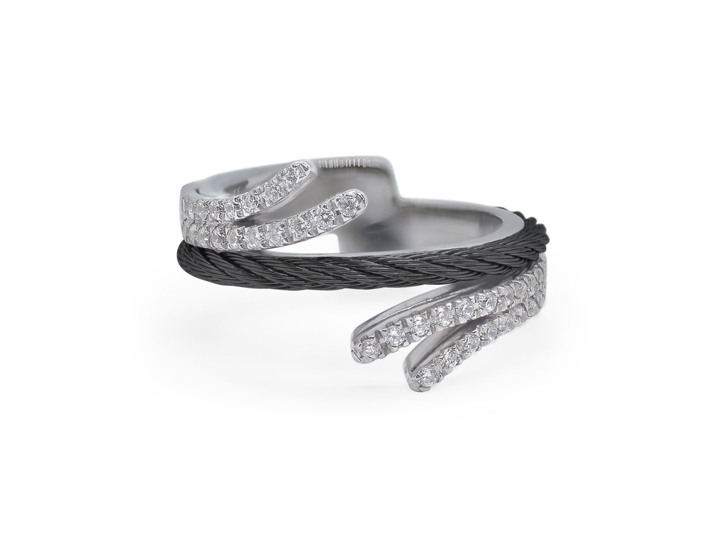 Double Passback Ring With 18k White Gold & Diamonds
