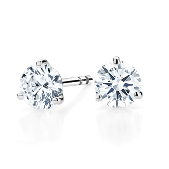 1.70ct 14k White Gold Round Stud Earrings Martini Setting