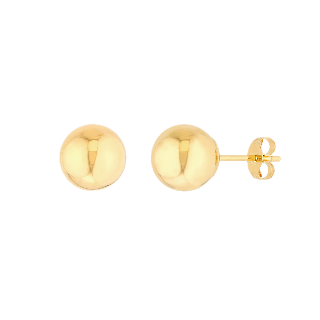 7m Ball Stud Earrings 14k Yg