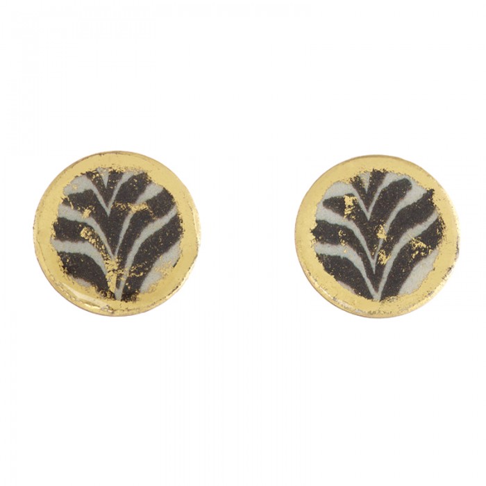 Zebra Stud Earrings - .75"