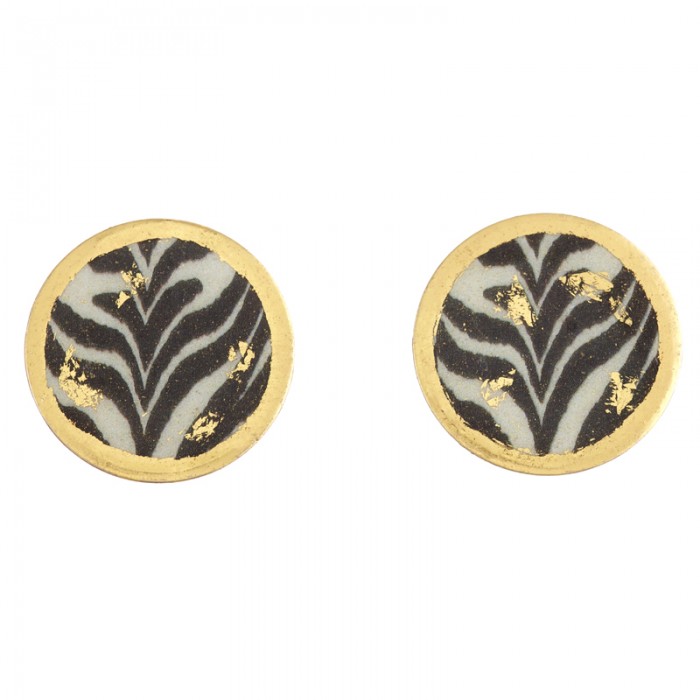 Zebra Stud Earrings - 1"