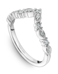 14k White Gold Diamond Pointed Wedding Band