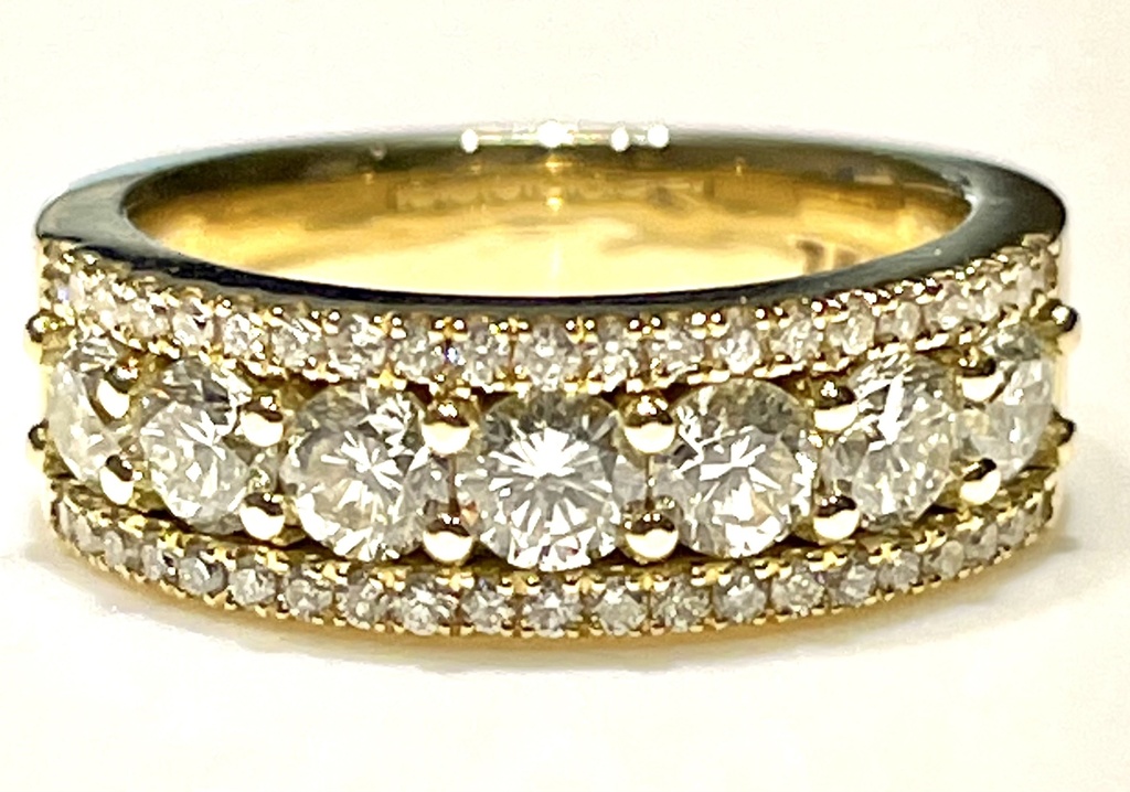 18k Yellow Wedding Band Mounting For Clients Diamonds