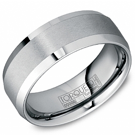 Tungsten Carbide Beveled Edge Wedding Band