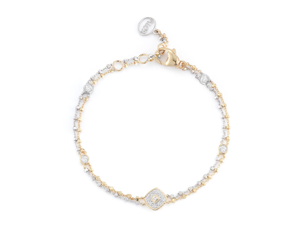 Bracelet 18k Yellow Gold W. Yellow & White Gold Chain