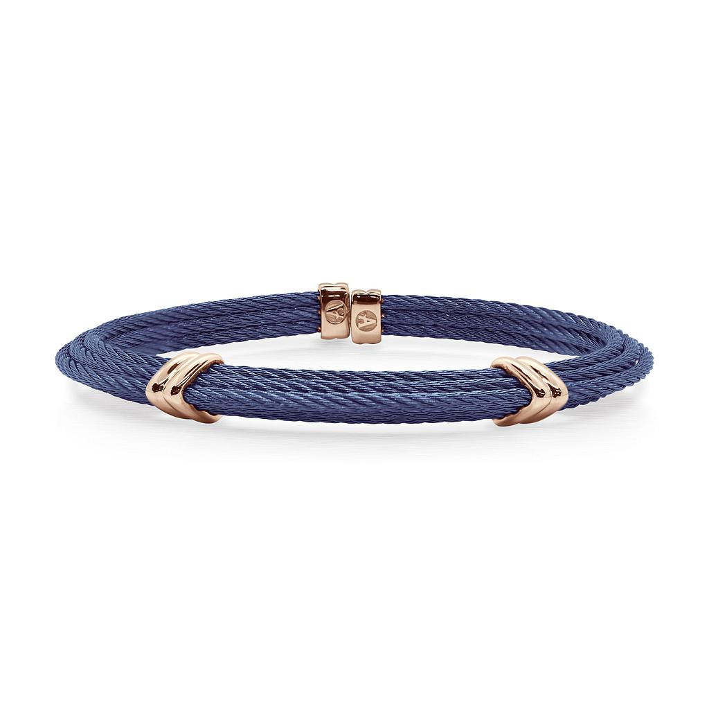 Blueberry Cable Tiered Bracelet With Dual Steel Stations