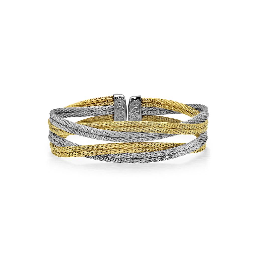 Grey & Yellow Cable Entwine Cuff