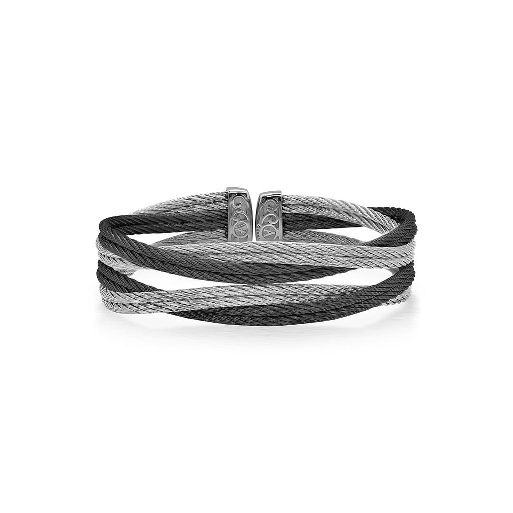 Black & Grey Cable Entwine Cuff