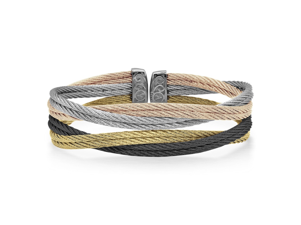 Black, Carnation, Grey, & Yellow Entwine Cuff