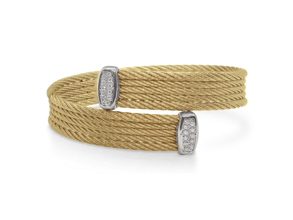 Yellow Bypass Bracelet With 18k White Gold & Diamonds