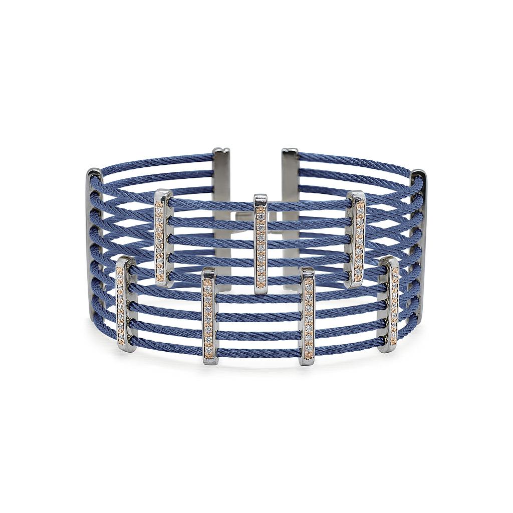 9 Row Cable Petite Precision Cuff With 18k Gold & Diamonds