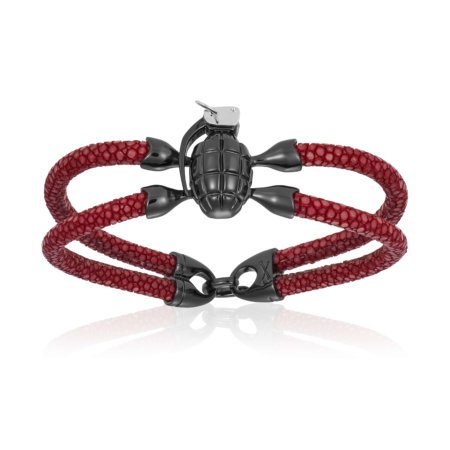 Double Bone Single Grenade Bracelet