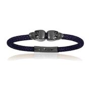Double Bone Double Skull Black/Black Stingray Bracelet