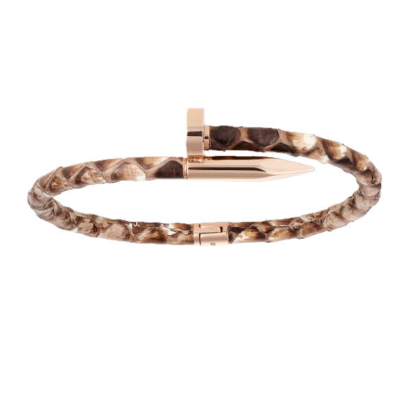 Double Bone Nail Pink Tone/Nature Python Bracelet