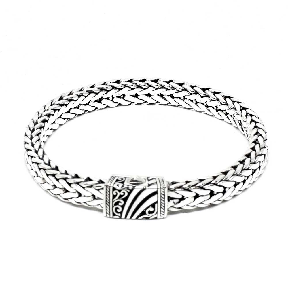Bali 8.5" Silver 8m Square Foxtail Link Bracelet