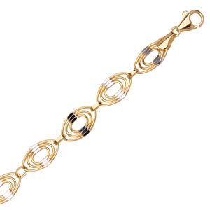 14k Yellow & White Triple Oval Bracelet