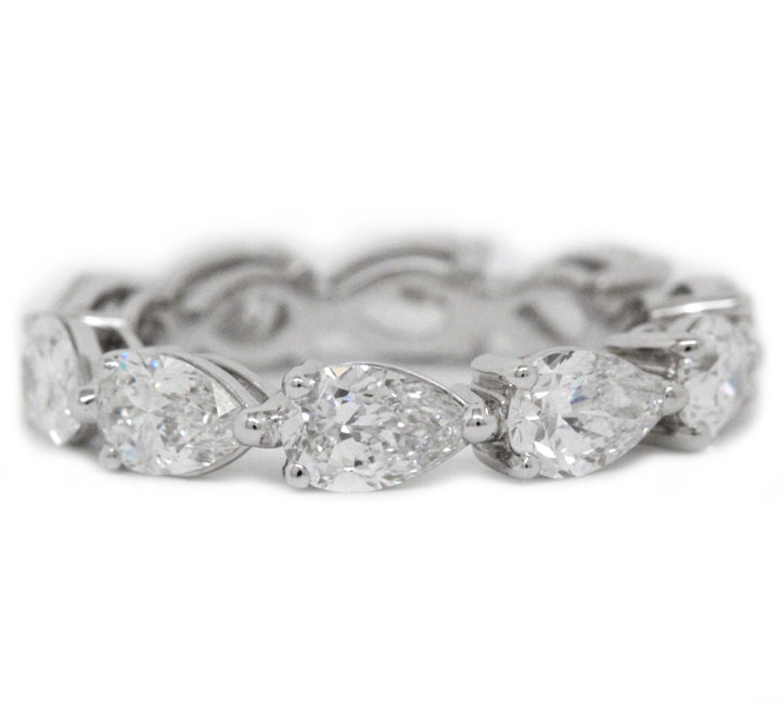 Platinum Pear Shaped Diamond Eternity Band