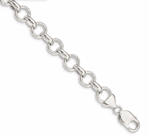 Silver Open Oval Link Bracelet 7.25 Inches