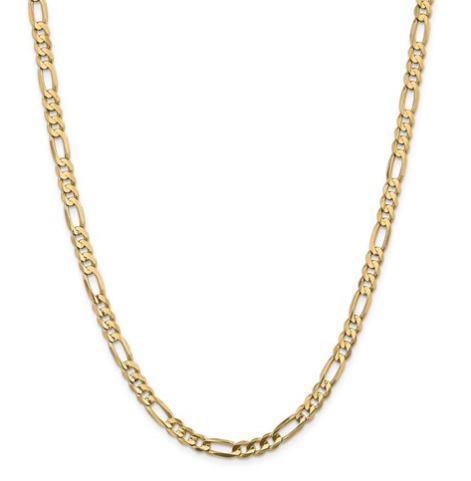 14k 5.50mm Concave Open Figaro Chain