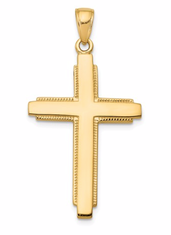 14k Solid Cross Pendant