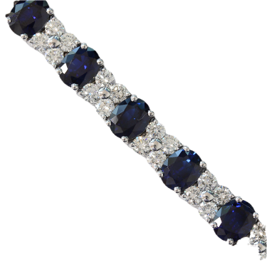 18k White Gold Sapphire & Diamond Bracelet