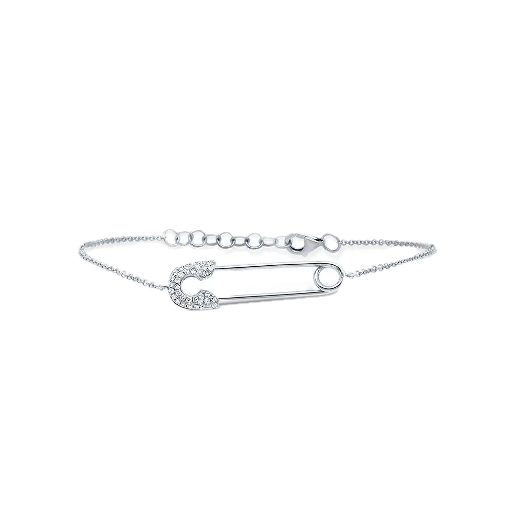 Diamond Safety Pin Bracelet