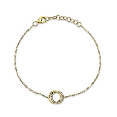 14k Diamond Love Knot Circle Bracelet
