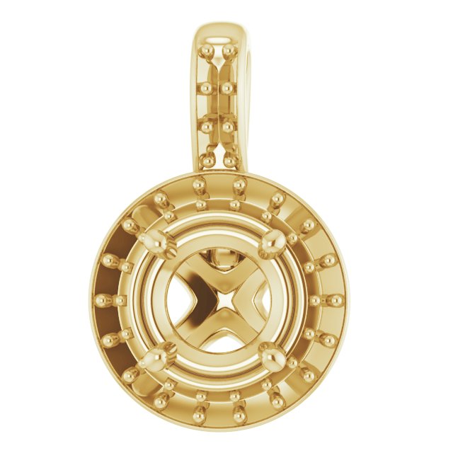 14K Yellow 6 mm Round Pendant Mounting